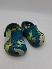 Crocs Clogs Slip-On Baby/Toddler Size 2-3 EUC Blue Green Brown Tan