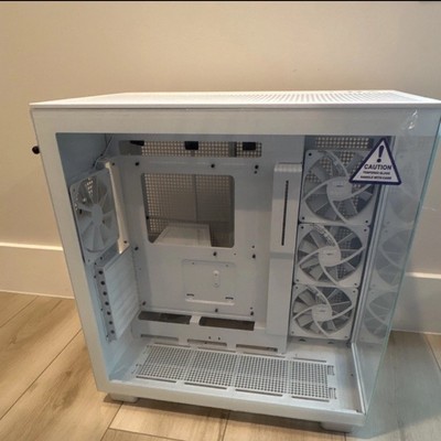 NZXT H9 Series H9 ATX Mid Tower White Case Tempered Glass USB Audio Ports Steel 