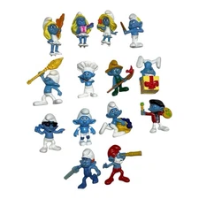 Smurfs Figures 14 Piece Mixed Lot McDonald’s 2011 2013 Smurfette Papa Handy 