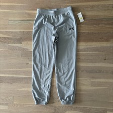 Boys grey under armour logo jogger sweatpants size medium nwt