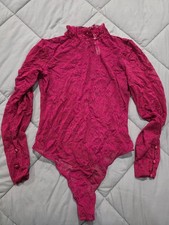 Womens size Medium Gorgeous Lace Long Sleeved Bodysuit Victoria's Secret