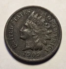 1909 Indian Head Cent 1c Penny, Fine - Very Fine F-VF Details, Exact Coin Shown