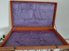 GRAND ECRIN COFFRET VIDE VELOURS POUR MENAGERE DE 39 PIECES METAL ARGENTE