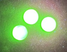 3 Uranium Glass Marbles Clear and about 15 mm or 5/8"