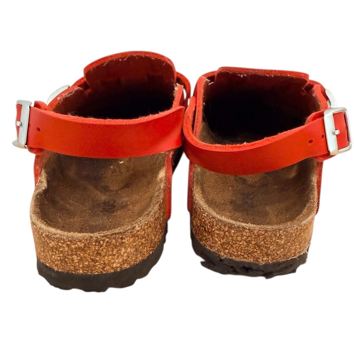 Birkenstock Birkies CAT Unisex’s Red Leather Slide Up Sandsls Size 40 Birkenstock Birki Slide Sandals for Women for sale | eBay main image 3