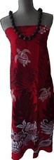 Pareo Hawaiian Bathing Suit Bikini Cover Up Sarong Pareo Lava Wrap Red