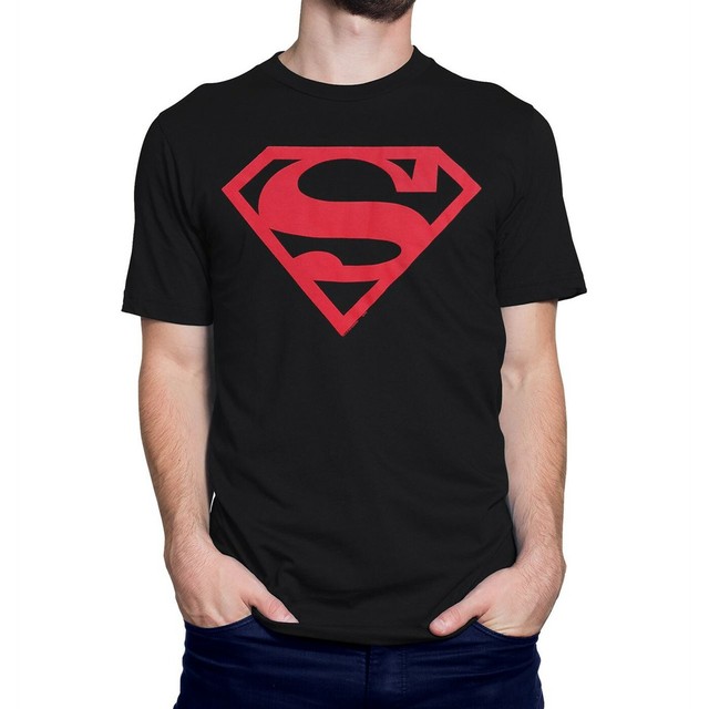 superman t shirt black and red