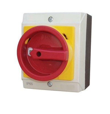 20 Amp 4 Pole Rotary Isolator Switch Surface Mounted Lockable IP65