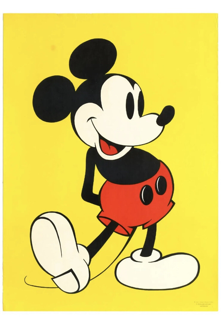 Mickey Mouse Poster 1971 Walt Disney Factory Sealed Rare Original