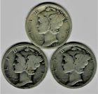 1924 PDS Mercury Dime circulated 90% Silver  AG to Good G
