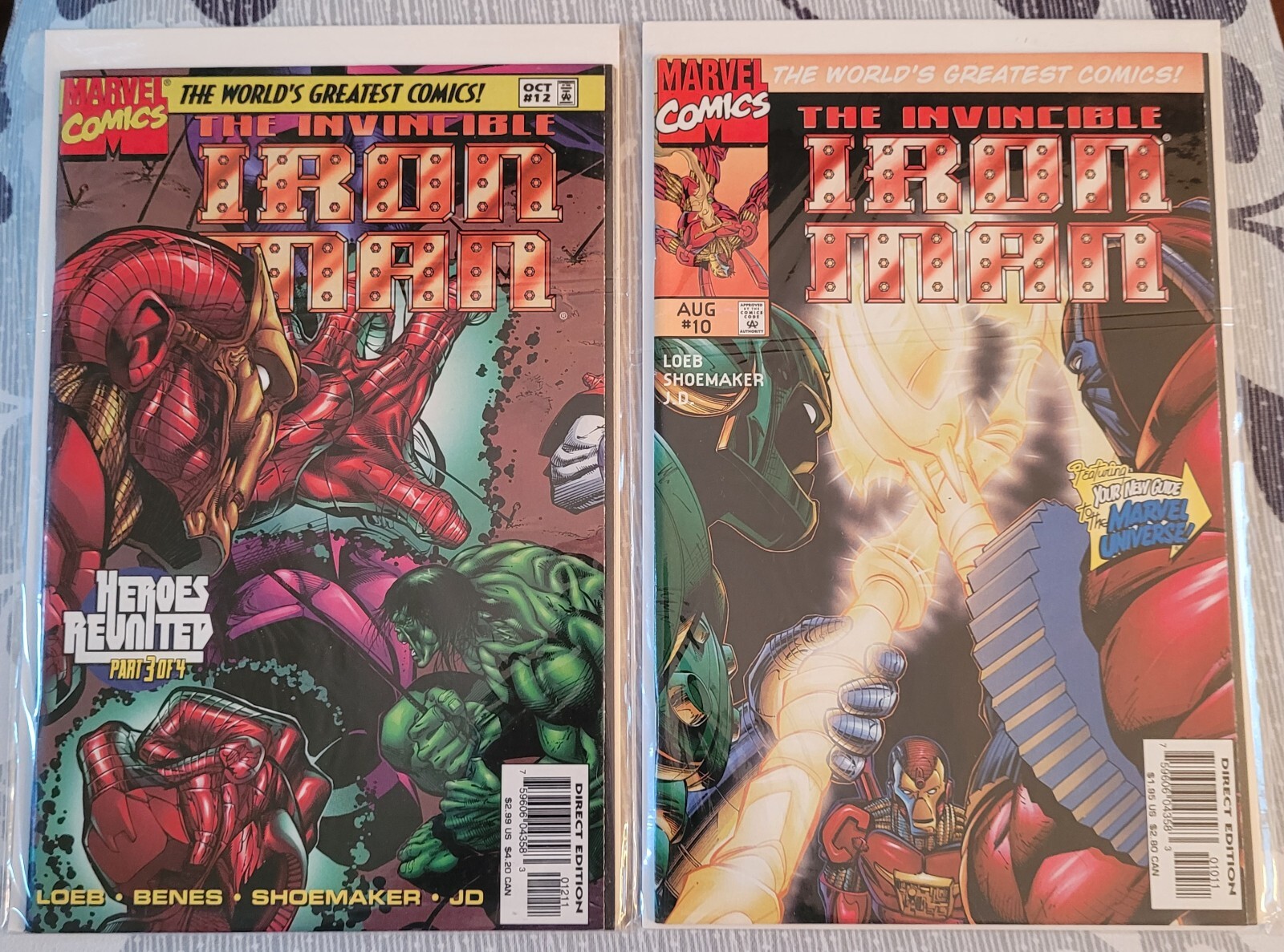The Invincible IRON MAN Vol 2 #10 and 12 MARVEL 1997 VF