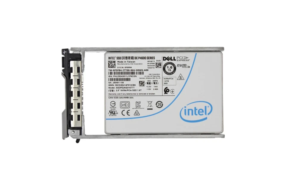 *Dell 0F5P84 1.6TB SSD 2.5" NVMe/PCIe Model: SSDPE2KE016T7T DP/N: F5P84* - Image 2 of 2