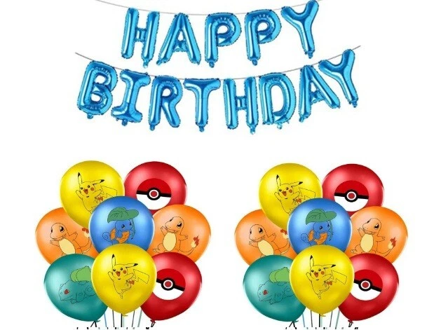 Balões POKEMON x10 decoração de festa de aniversário balão de látex meninas meninos - Imagem 4 de 4