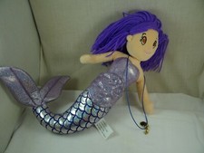 Fun Stuff Purple Mermaid Plush 14"  Mermaid Charm Necklace