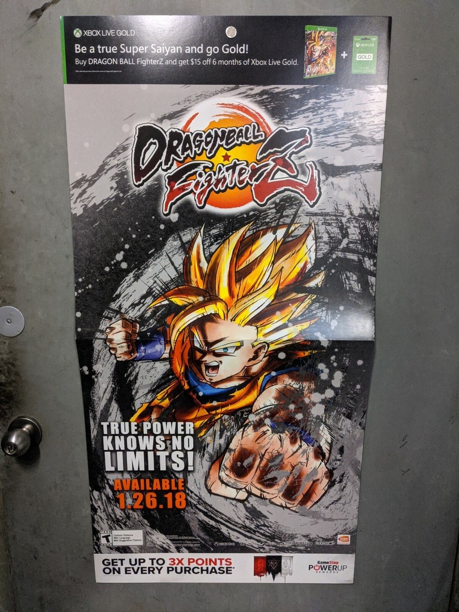 Rare GameStop Thick In-Store Promo Foldout Poster dragonBall