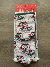 Disney Christmas Mickey Minnie Kitchen 3 Piece Set Towel/Oven Mitt NEW FREE SHIP
