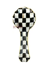 MacKenzie-Childs Courtly Check Ceramic Spoon Rest New No Box Made in USA