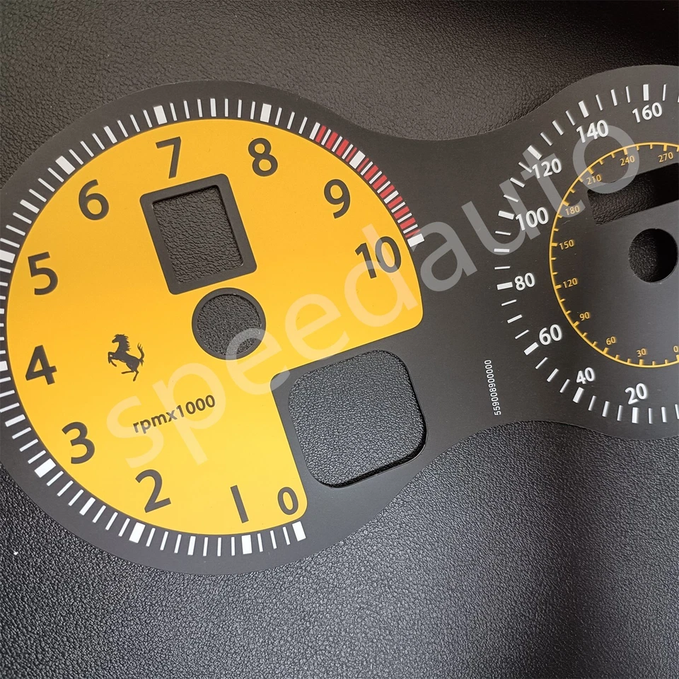 Ferrari  F430 Spider Instrument Cluster PLATE MPH Yellow Color - Image 3 of 3