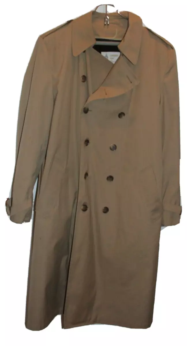 Vintage London Fog Mens Double Breasted Trench Coat - Size 42 Long