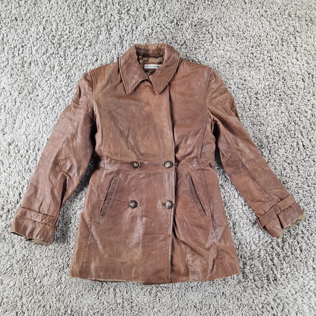 Emporio Armani Leather Outer Shell Coats, Jackets & Vests for