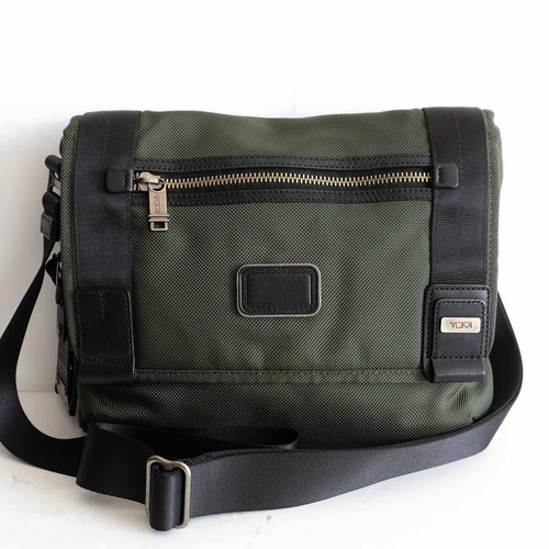 TUMI 22371SPH ALPHA BRAVO Beale Mini Messenger Green Nylon - Picture 1 of 8