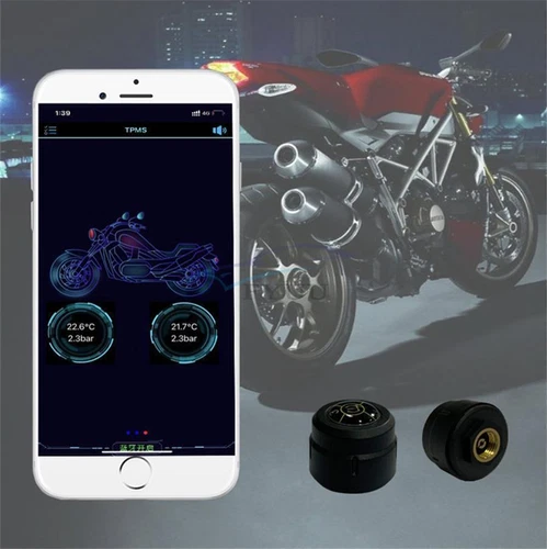 TPMS Tire Pressure Monitor System 2 External Sensor For Motorcycle Bluetooth 5.0 - Picture 9 of 20