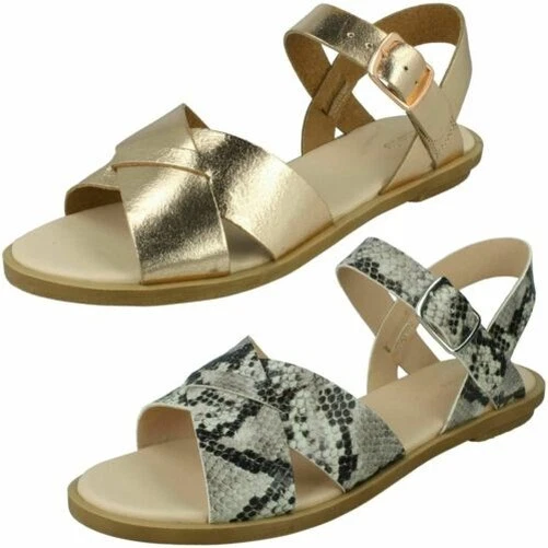 Donna Clarks Casual Tonde Open Toe Allacciata Pelle Sandali Salice Gild