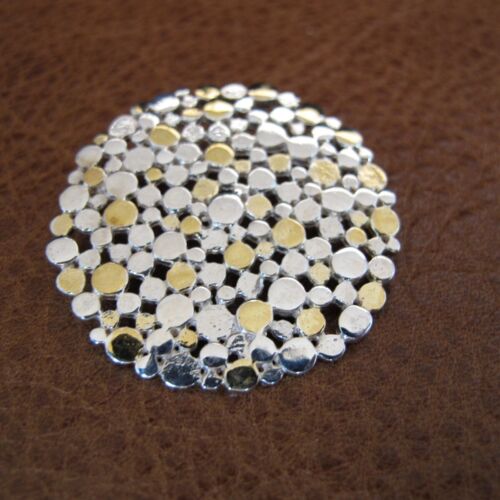 Nicky Butler NB Sterling Silver Two Tone Round Disc Mosaic Pendant 11.4g C674 - Picture 3 of 6