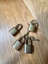 Authentic Louis Vuitton Gold Padlock with Keys - Vintage LV Lock Accessory