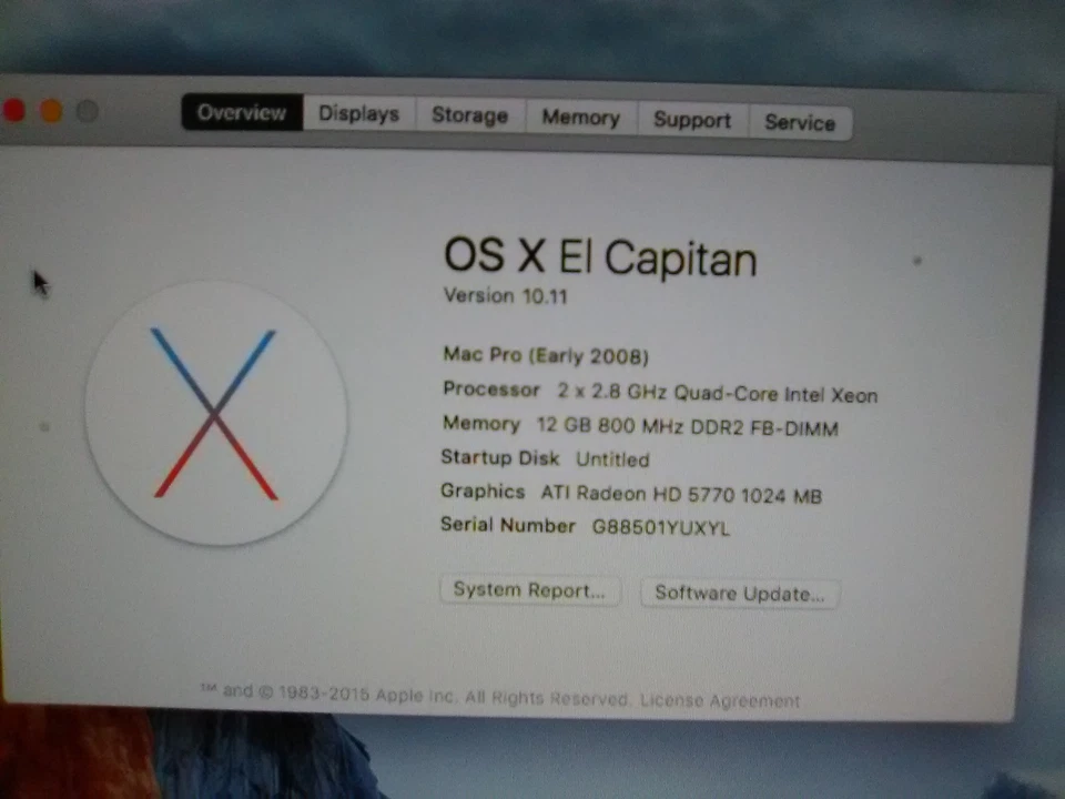 Mac Pro (2008) 2 x 2.8 GHz Quad-Core, 12GB RAM, 1TB SATA 250GB SSD Hard Drive!!! - Image 2 of 4