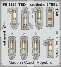Eduard 1/48 Douglas TBD-1 Devastator Seatbelts STEEL  (Hobby Boss) FE1453