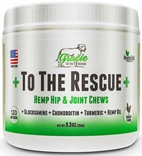 Gracie To The Rescue, Hip & Joint Supplement for Dogs with Hemp Oil (120 Chews)