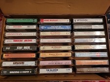 Lot of 24 Vintage Country Music Cassette Tapes Various Artists, Case
