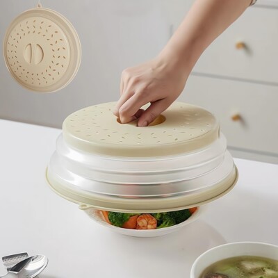Microwave Splatter Cover Multi-Use Collapsible Food Tents Milk White X2