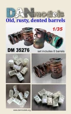 Dan Models 35276 Old, rusty, dented barrels. Set includes 8 barrels model 1:35