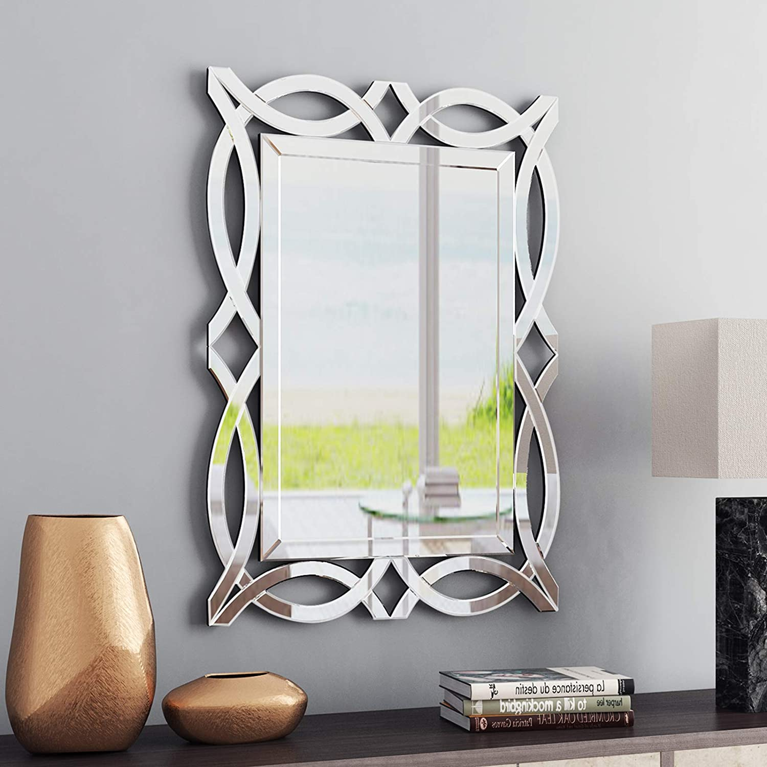 KOHROS Large Antique Wall Mirror Ornate Glass Framed Decor