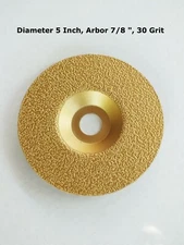Diamond Cup Wheel for Angle Grinder 5 inch 30 Grit, Vacuum Brazed