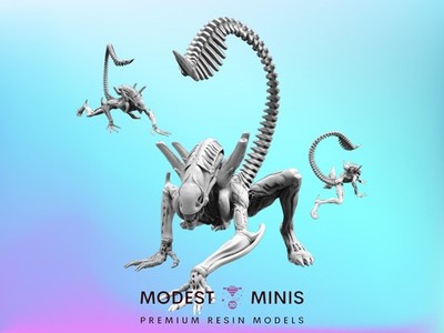 Xeno Warrior F - Resin Sci Fi Cyberpunk Aliens Mini | Papsikels