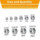 150pcs SAE Hex Nuts Assortment Kit 4#40,6#32,8#32,10#24,10#32,12#24, 1/4"-20,5/1
