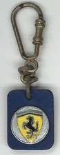 RARE Vintage Scuderia Ferrari Prancing Horse Leather Keychain Fob England SF
