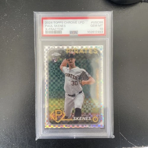 PSA 10 PAUL SKENES 2024 TOPPS CHROME UPDATE X-FRACTOR REFRACTOR RC GEM MINT