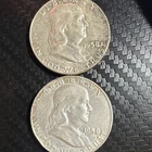 1958 P & D  Franklin Half Dollar 90% Silver 50C Circulated US Coin Lot of 2
