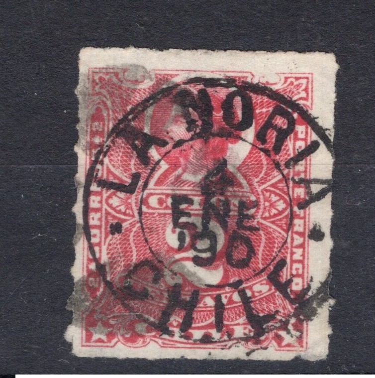 CHILE small town cancel LA NORIA on 2c red Rouletted 1890