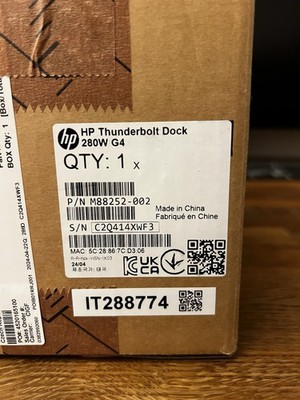 HP TB 280W G4 Dock wCombo Cable