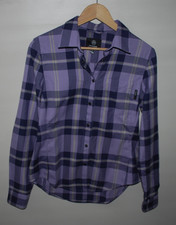 Flylow Purple Plaid Button  Down Women  s M Long Sleeve Performance Shirt   Used