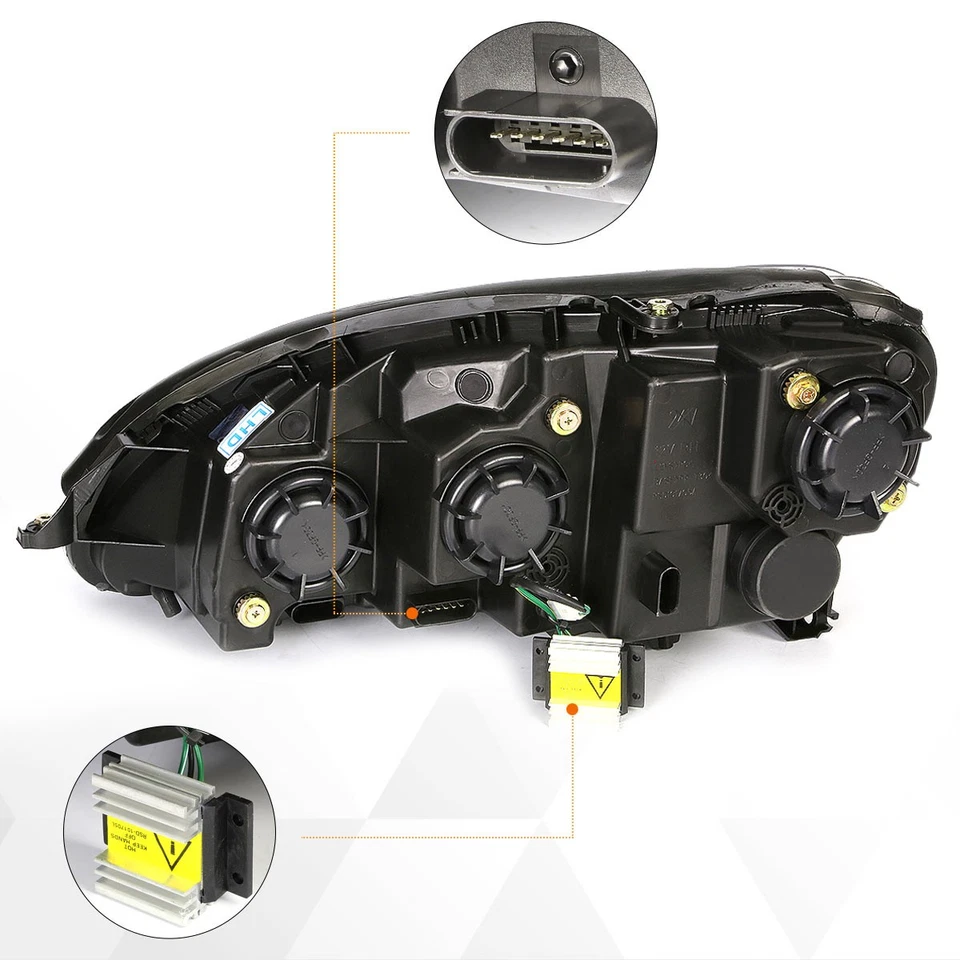 Faro proyector DRL tira LED DRL negro carcasa para Mercedes Clase S W220 00-06 Foto 4 de 4