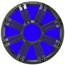 Kicker 45KMG12C Marine Boat 12" Subwoofer Charcoal Multi Color Light Sub Grill