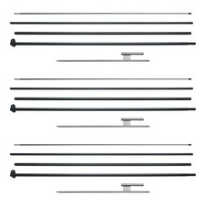 16.3ft Quick-Setup Swooper Flag Pole Kit 3-Pack Aluminum Fiberglass