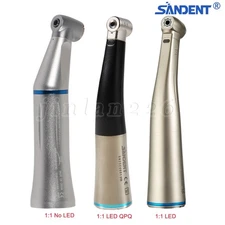 SANDENT Dental 1:1 LED Low Speed Optic Contra Angle Handpiece fit E-Type Motor