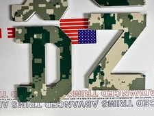 SET OF 3:22-25 Army Green Camo Front Emblem TUNDRA+TRD Grill  Letters+Dashboard